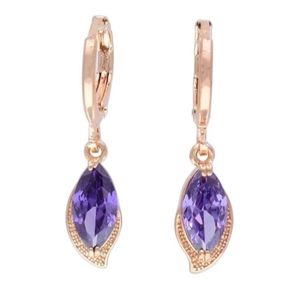 🎀585 Rose Gold Amethyst Water Drop Earings